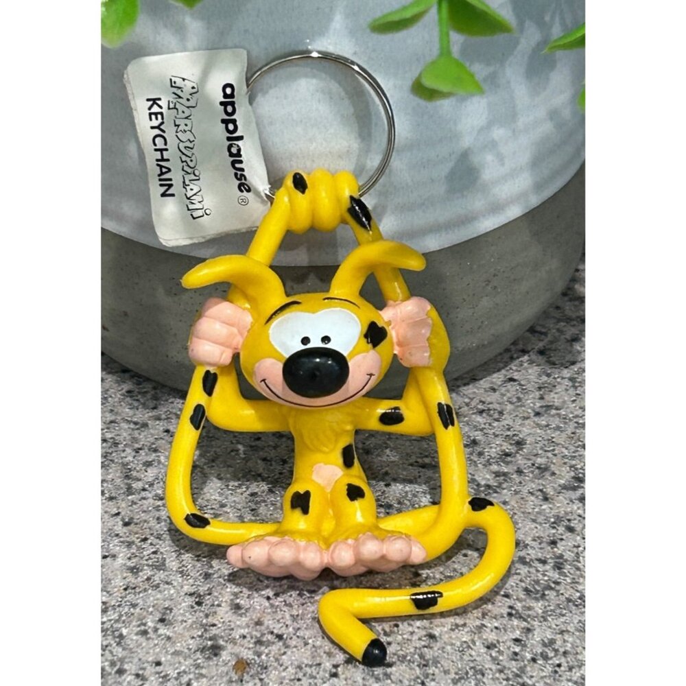 Applause Disney Marsupilami Yellow Black Rubber Keychain Cartoon Character